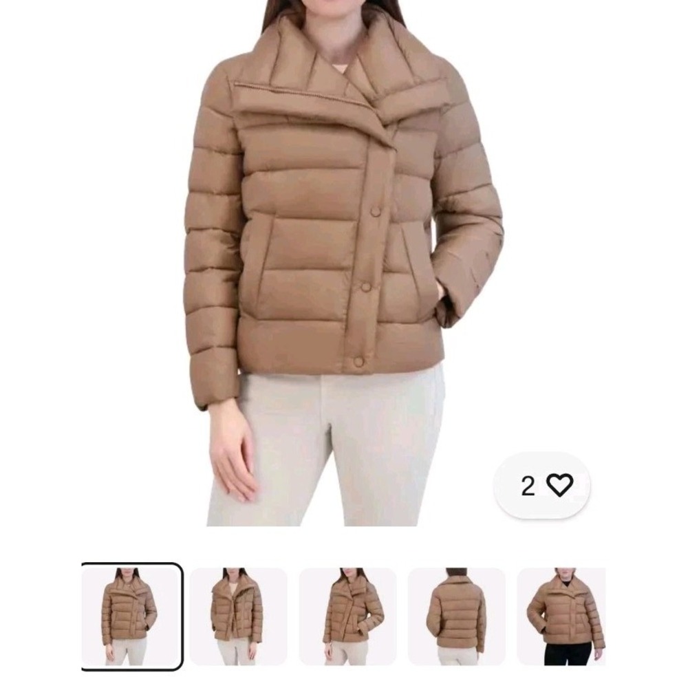 Tahari Ladies' Asymmetrical Puffer Jacket, L Brand New